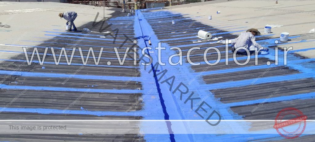 اجرای ایزولاسیون سقف های گالوانیزه شرکت پلی اکریل ایران